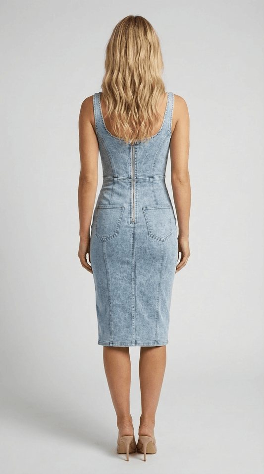 Elysia Denim Midi Kjole