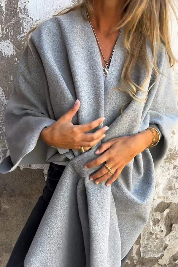 Elegant afslappet V-hals Cape Jakke