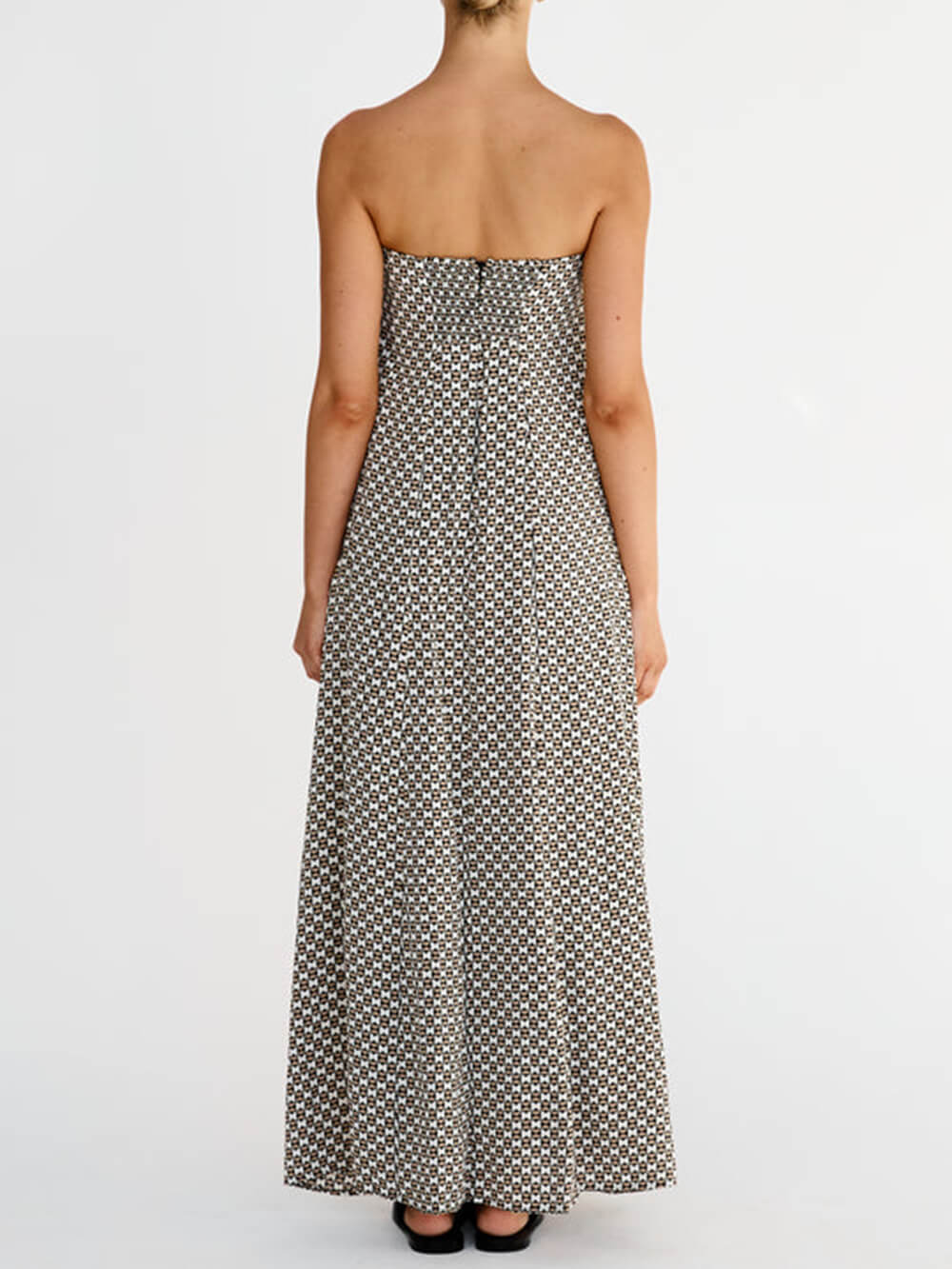 Elegant Maxikjole med Unik Mønsterdesign