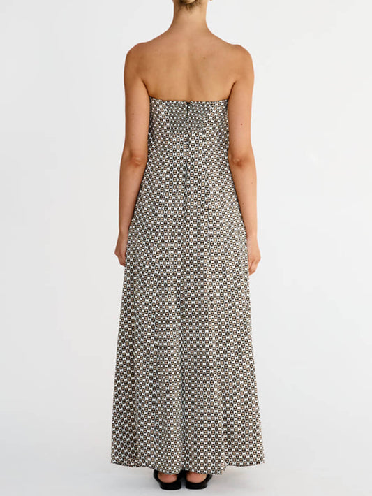 Elegant Maxikjole med Unik Mønsterdesign