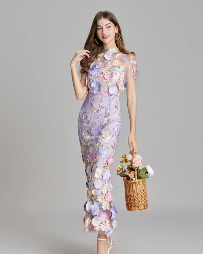 Aftenkjole Damer – Lang kjole med blomstret design til særlige anledninger