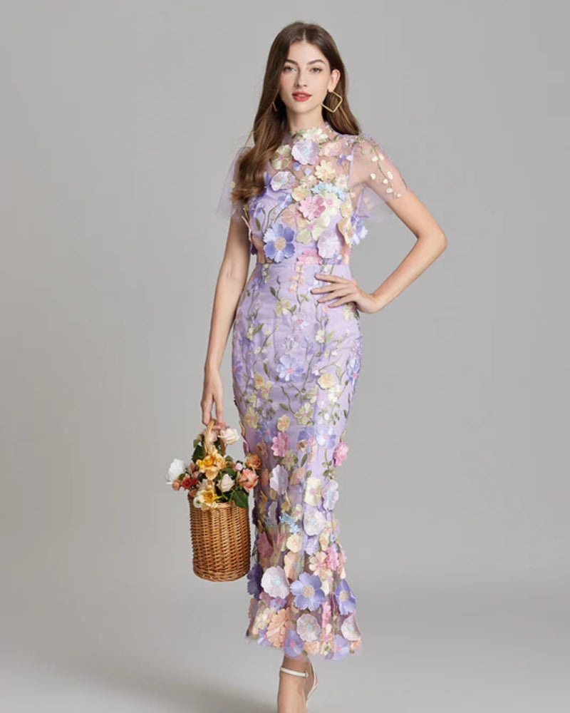 Aftenkjole Damer – Lang kjole med blomstret design til særlige anledninger