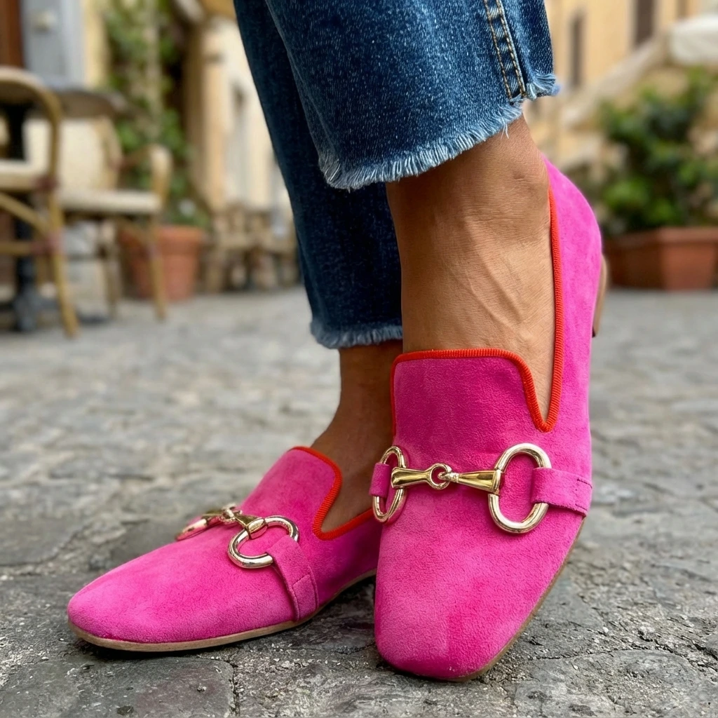 Loafers för kvinnor med spänne - Freja stil