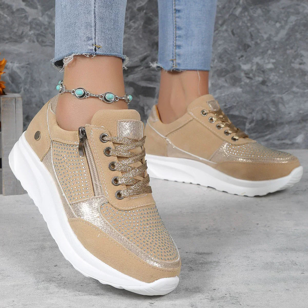 Lysande | Platåsneakers för Kvinnor