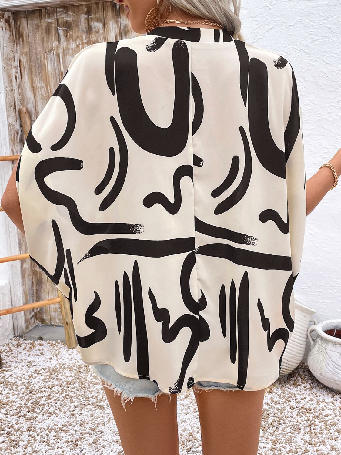 Elegant blus med halvlång ärm för din vardagsstil
