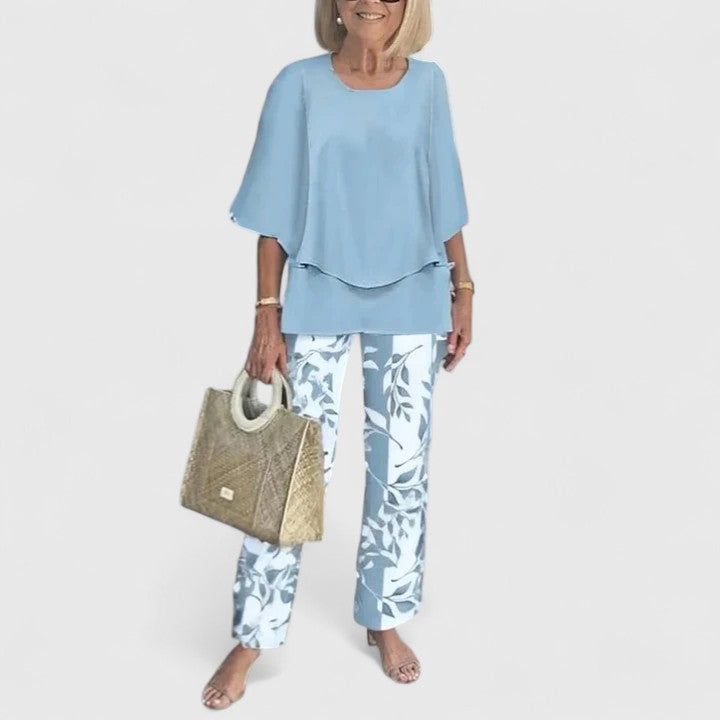 Sommarsättning | Elegant Set med Tryckta Byxor
