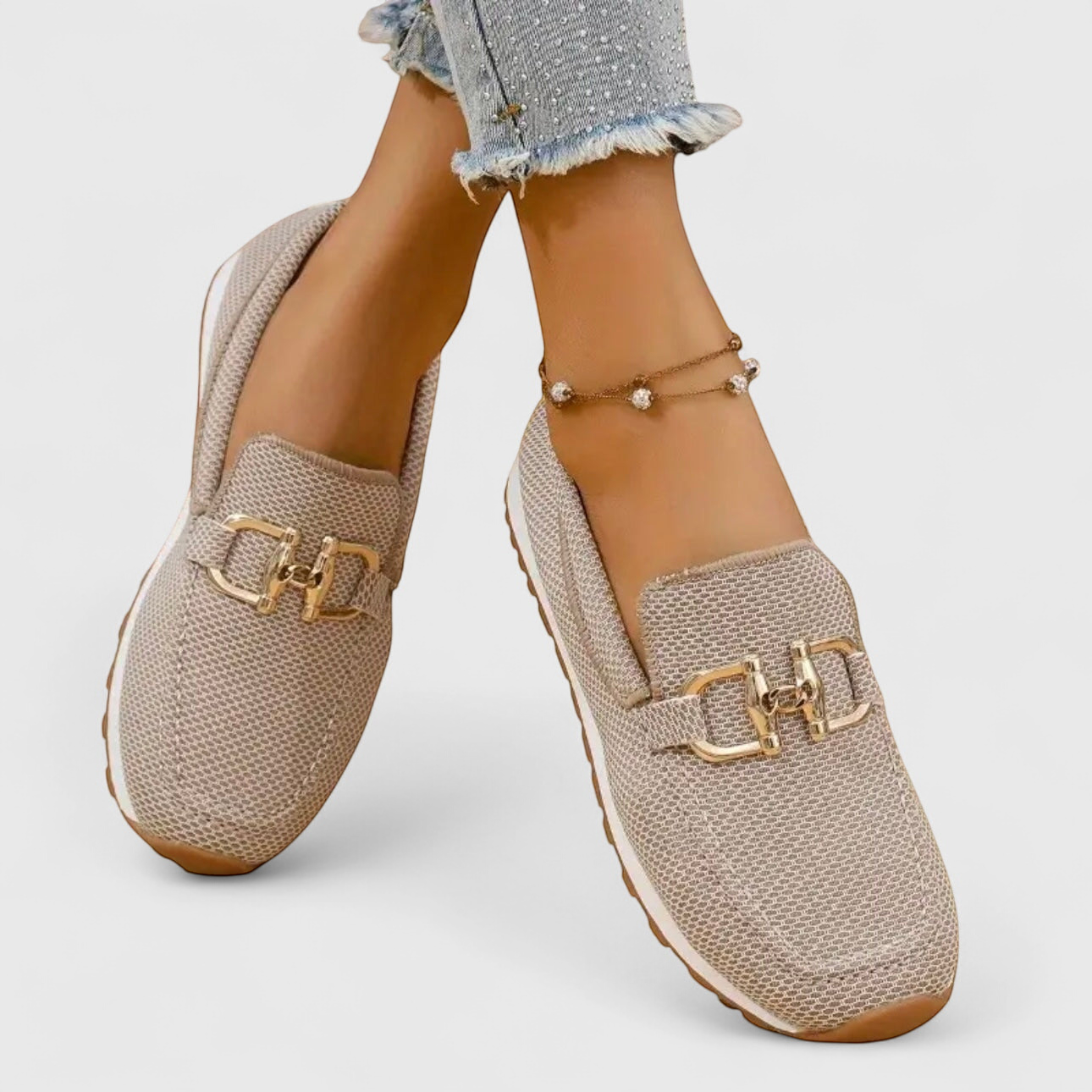 Mesh Loafers för kvinnor med rem