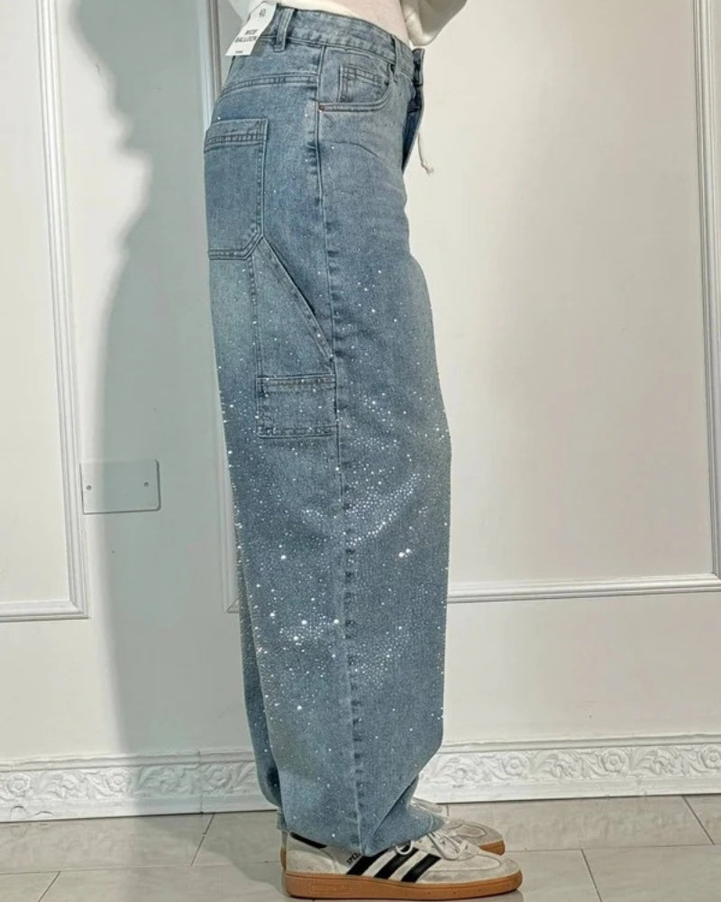 Baggy Jeans – elegant bred skæring med diskret glans-finish