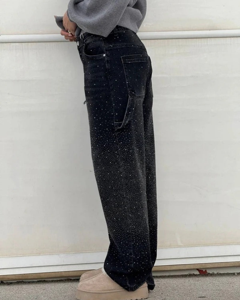 Baggy Jeans – elegant bred skæring med diskret glans-finish