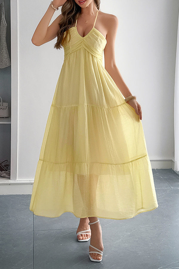 Elegante Maxikjole med Halterneck-design til Ferie-vibes