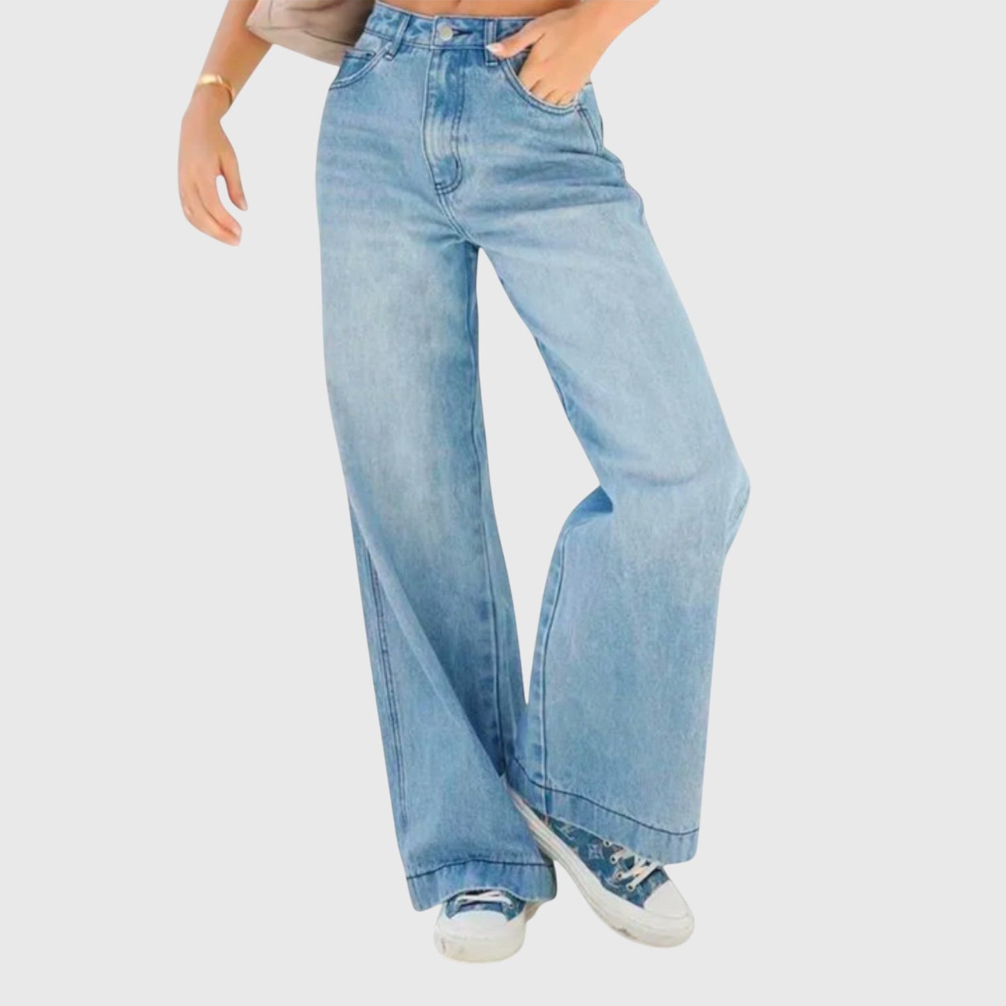 Lina | Trendig Avslappnad Denim Byxa för Kvinnor