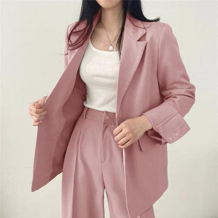 Elysia | Tvådelad Kostym med Lång Blazer för Moderna Kvinnor