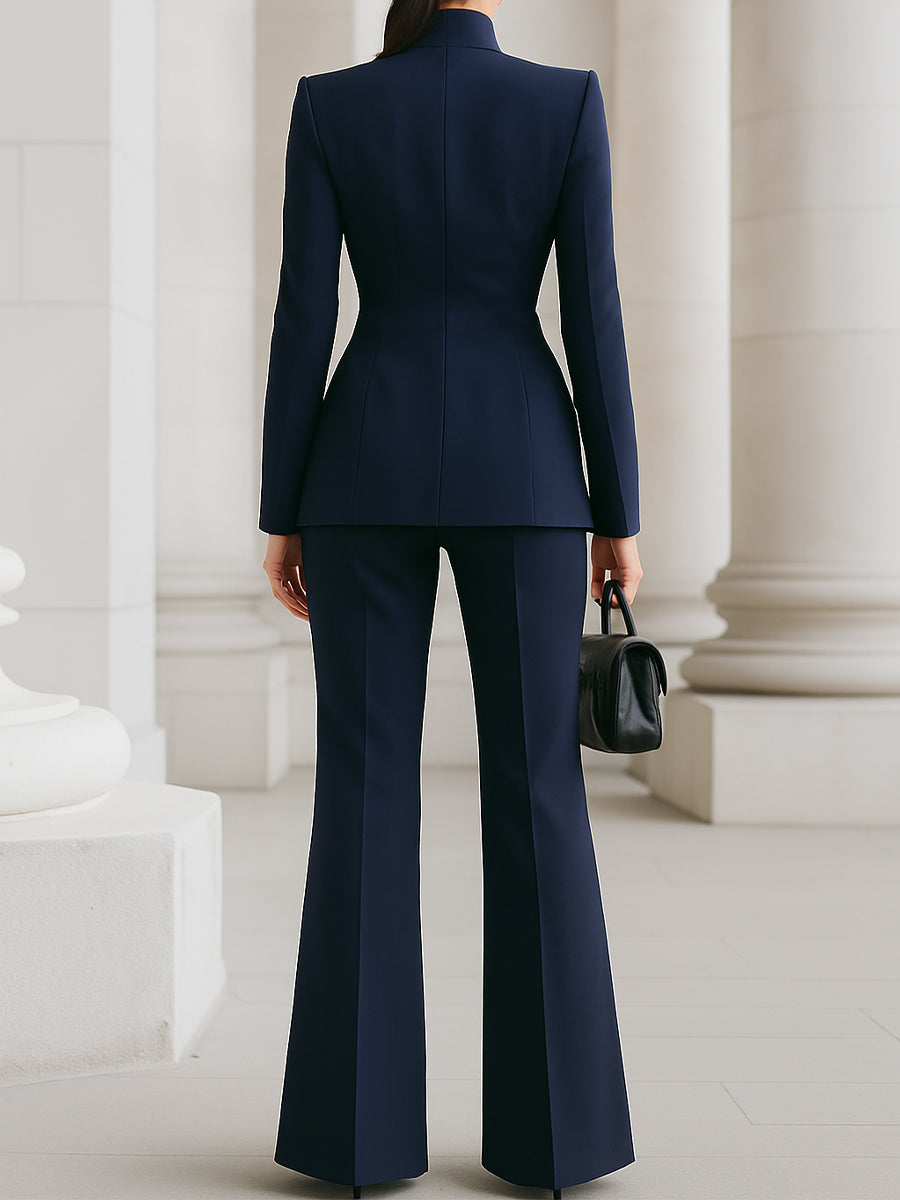 Sofia | Elegant Blazer Set med Vidbyxor för Sommaren