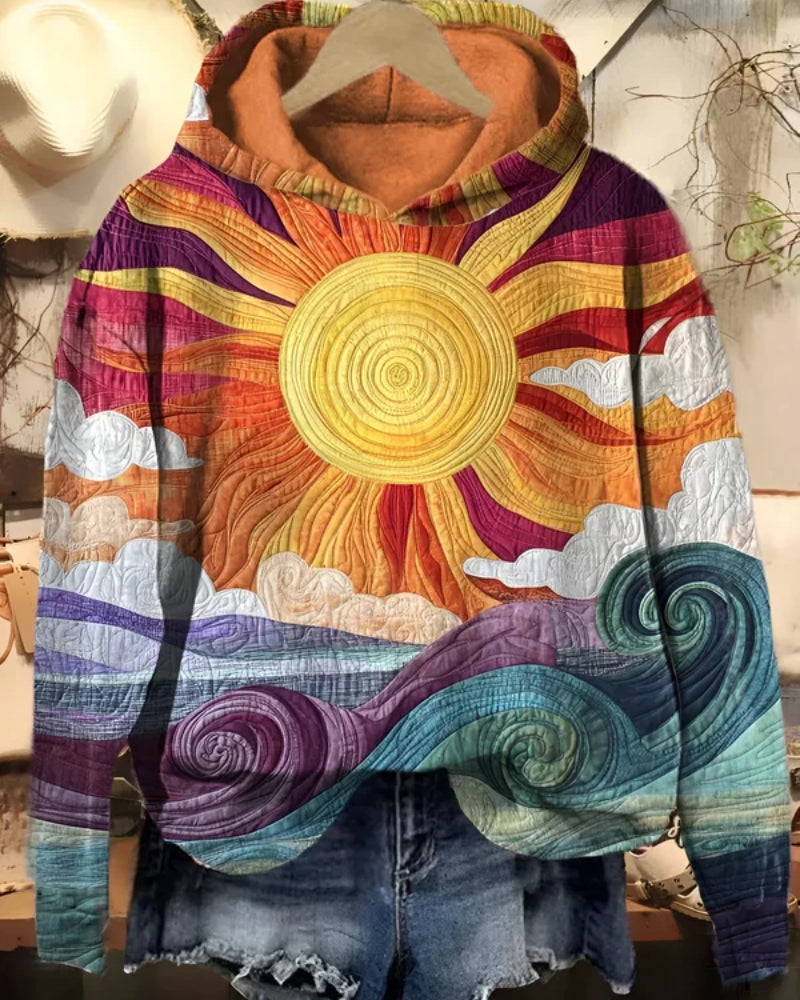 Behagelig dame hoodie – Moderne farvespil til fritid og hverdag