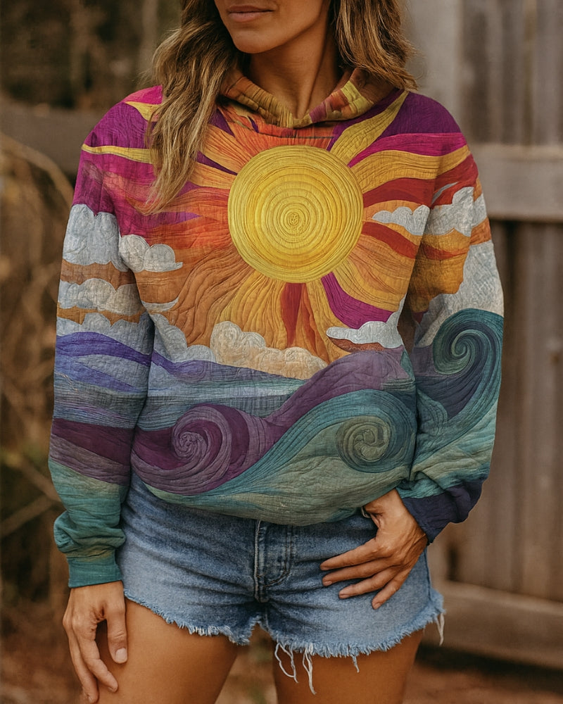 Behagelig dame hoodie – Moderne farvespil til fritid og hverdag