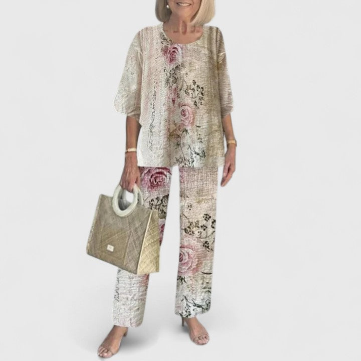 Sommarsättning | Elegant Set med Tryckta Byxor