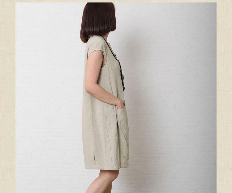 Elegant Sommerkjole i Lys Beige