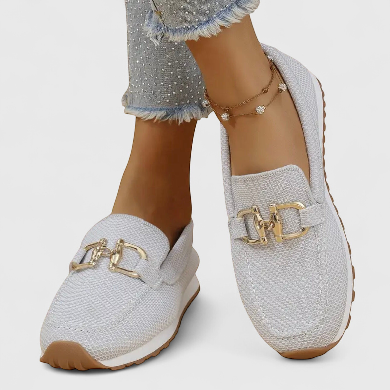 Mesh Loafers för kvinnor med rem