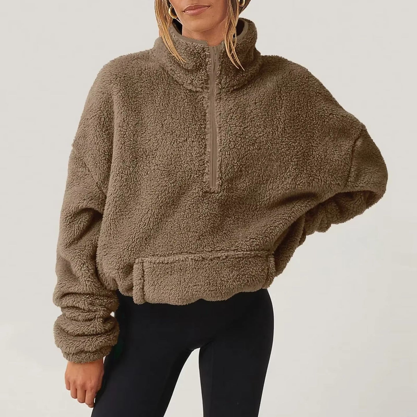 Luksuriøs Fleece Pullover med Halv-Zip til Damer