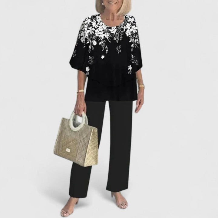 Sommarsättning | Elegant Set med Tryckta Byxor