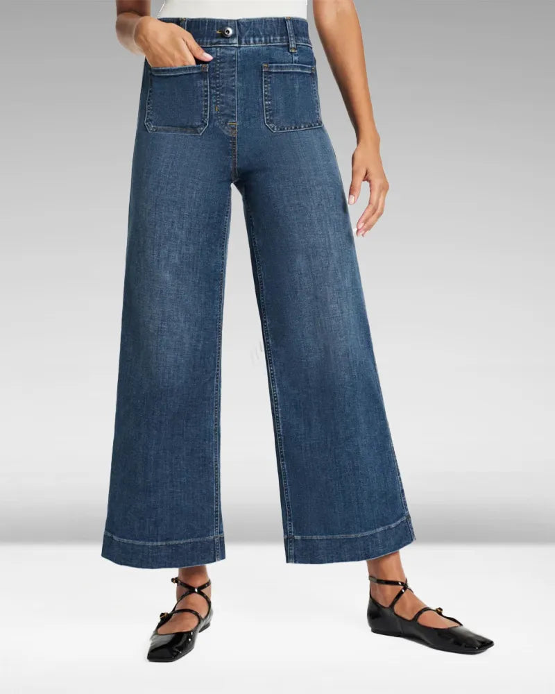 Højtaljede Lækre Jeans med Bred Benåbning