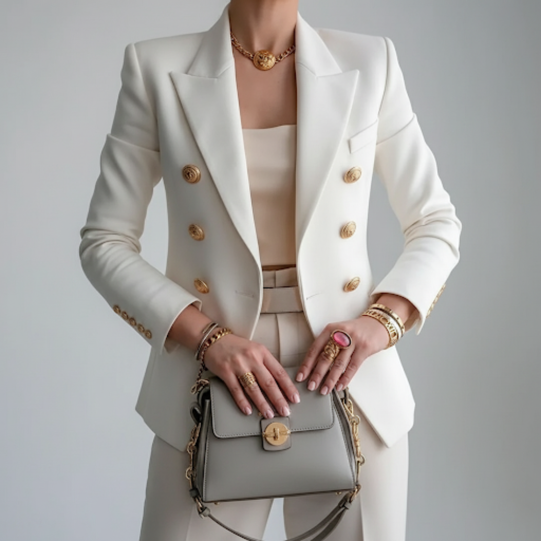 Eksklusiv Dobbeltradet Blazer med Moderne Elegance
