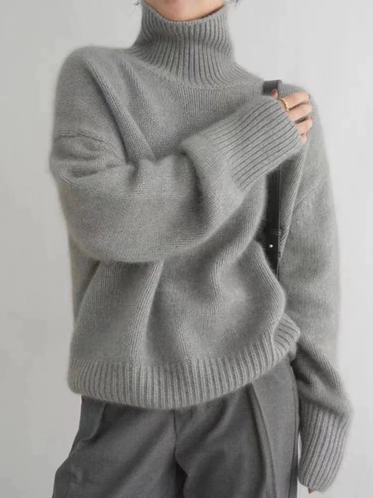 Elegant Strikpullover med Rullekrave til Koldere Dage