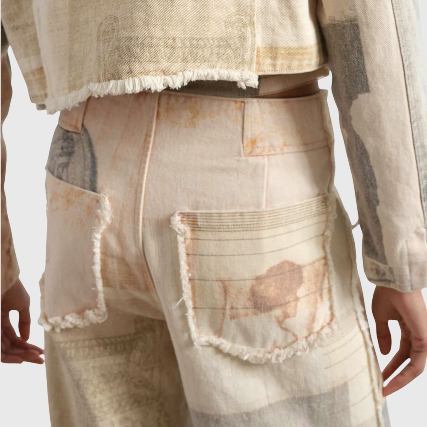 Vintage Højtaljede Jeans med Unikt Design til Kvinder