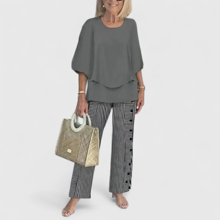 Sommarsättning | Elegant Set med Tryckta Byxor