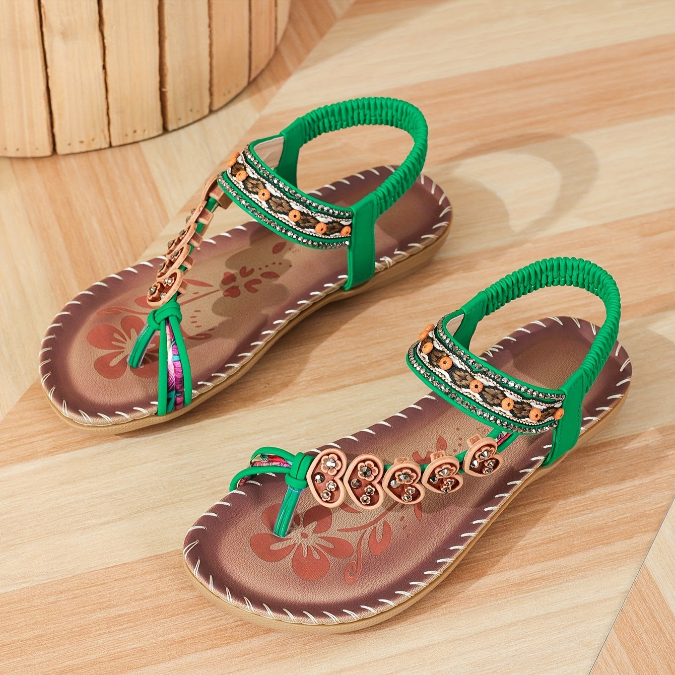 Livia | Eleganta Sommar Sandaler med Blommor