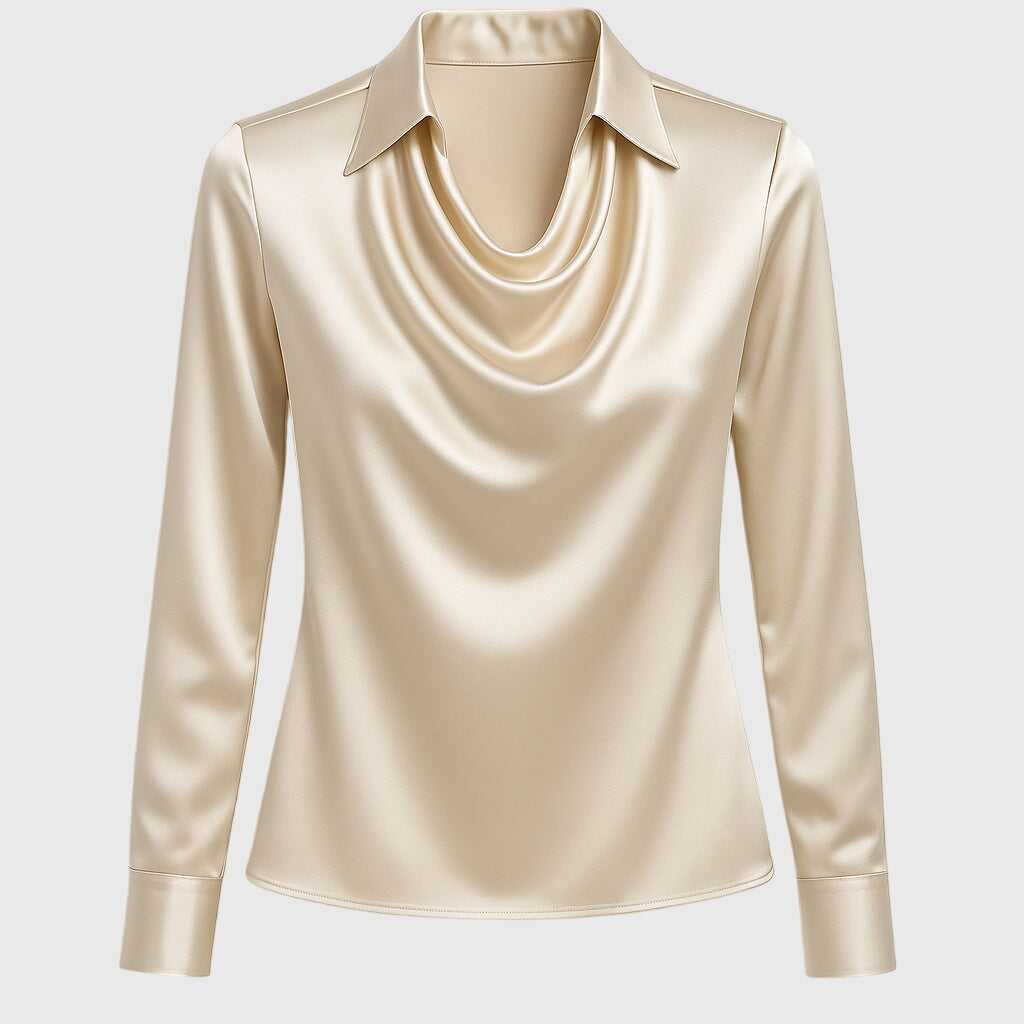 Livia | Elegant Topp med Flödande Krage