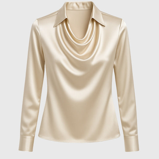 Livia | Elegant Topp med Flödande Krage