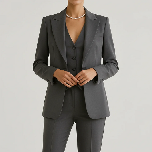 Kostymset för dam, tre delar, slim fit