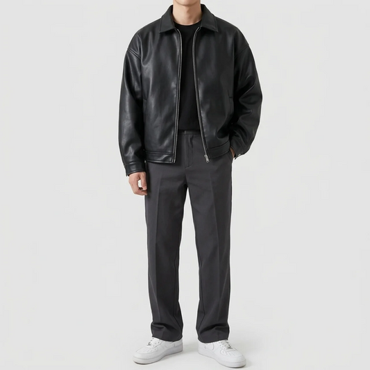 Oversized Herr Bomberjacka i Stilren Design