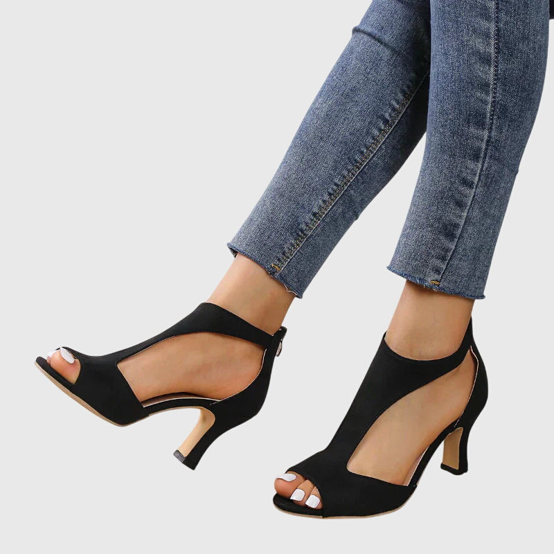 Lumière | Damen Elegant Cut-Out Sandaler med Klack