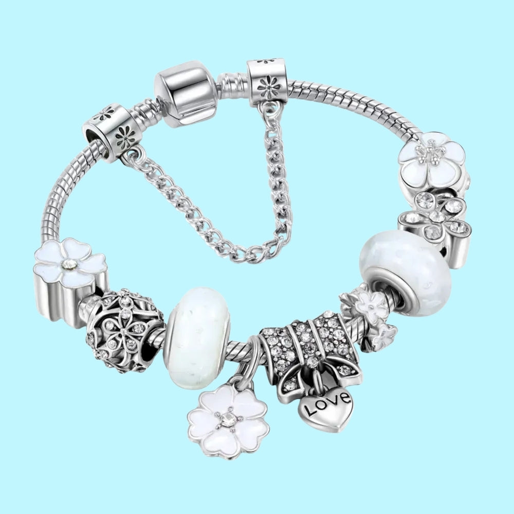 Dame armbånd med blomsterdesign – Sarte charm armbånd