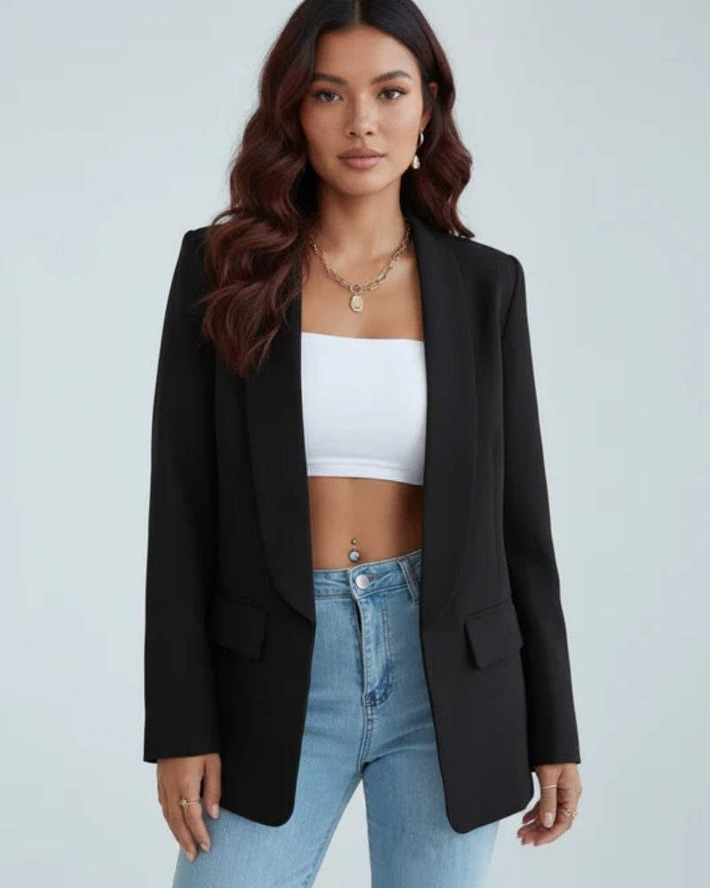 Dame Blazer – Klassisk tailoreret blazer med reverskrave og alsidigt design