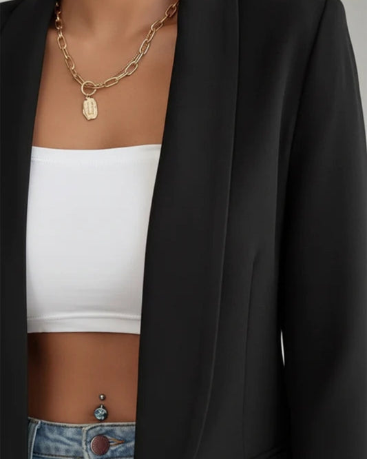 Dame Blazer – Klassisk tailoreret blazer med reverskrave og alsidigt design