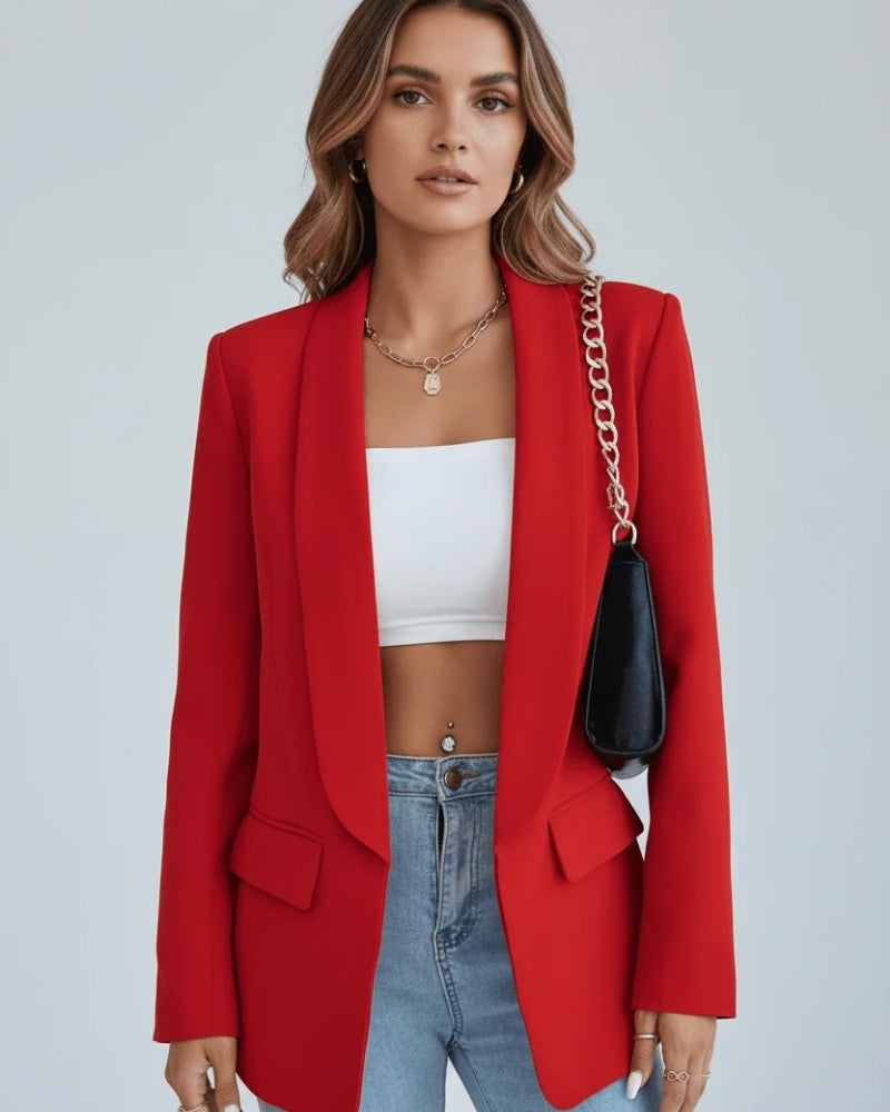 Dame Blazer – Klassisk tailoreret blazer med reverskrave og alsidigt design