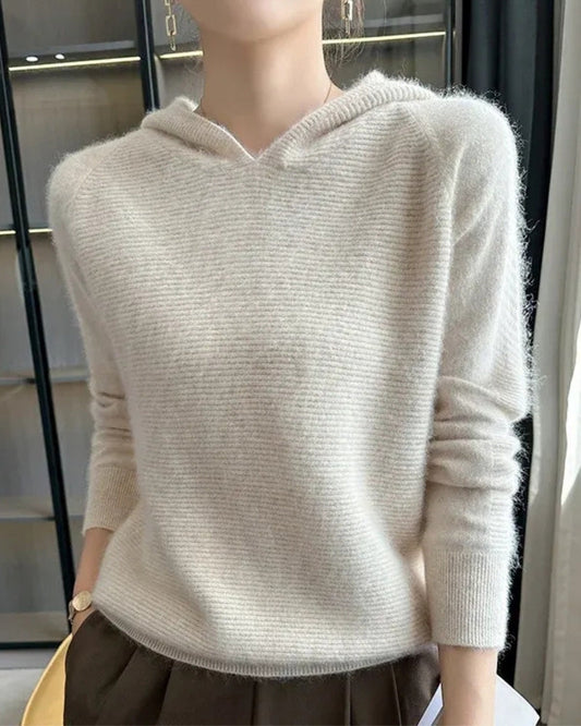 Dame Hoodie 100% Mink Kaschmir – Blød pullover til efterår og vinter