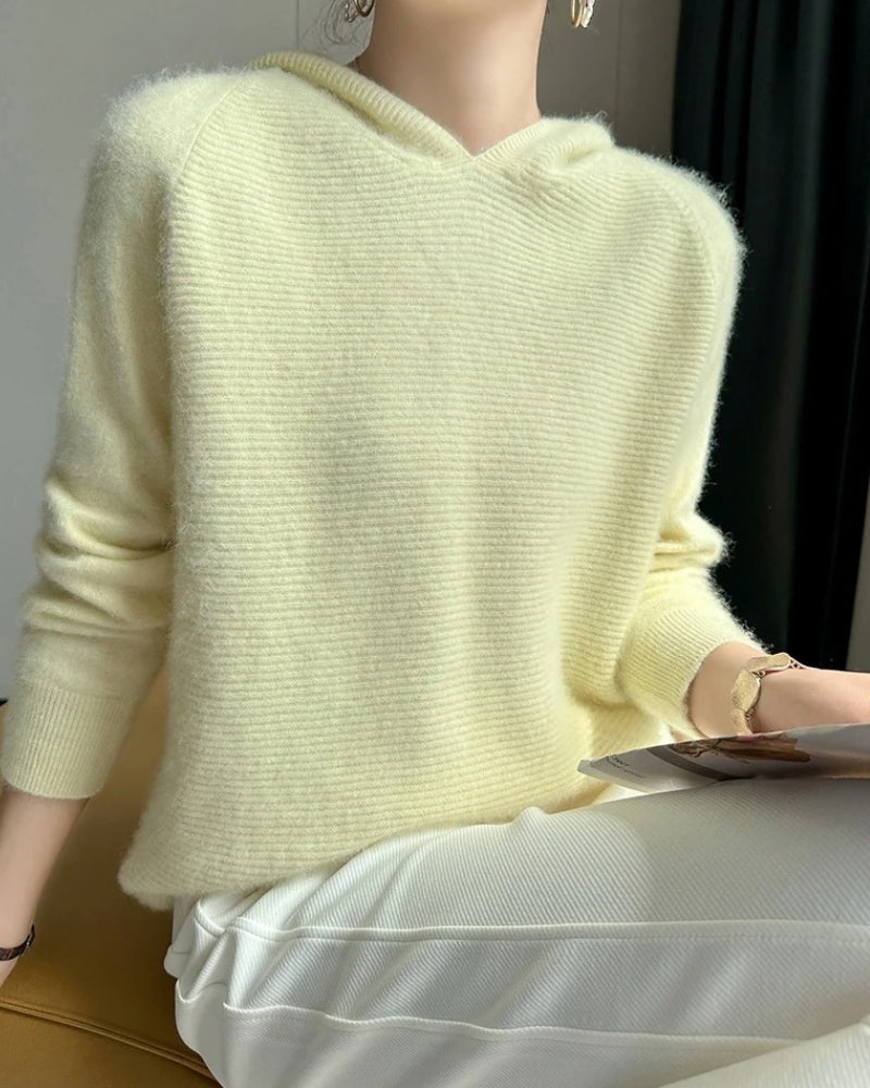 Dame Hoodie 100% Mink Kaschmir – Blød pullover til efterår og vinter