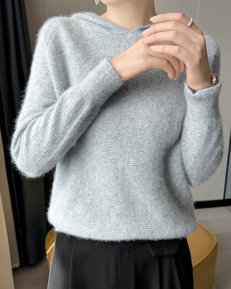 Dame Hoodie 100% Mink Kaschmir – Blød pullover til efterår og vinter