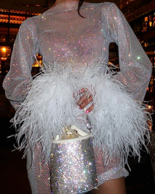 Dame Partykjole – Festlig & glitrende, knælang