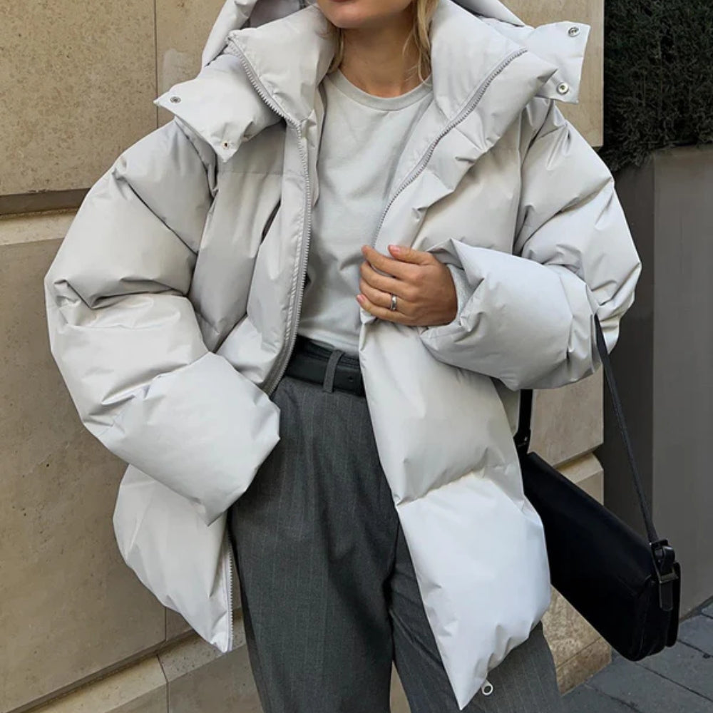 Dame-Puffer-vinterjakke – Varmer quiltet frakke