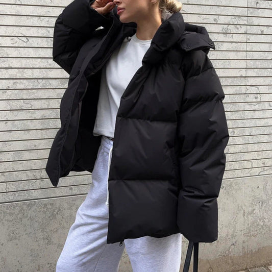 Dame-Puffer-vinterjakke – Varmer quiltet frakke