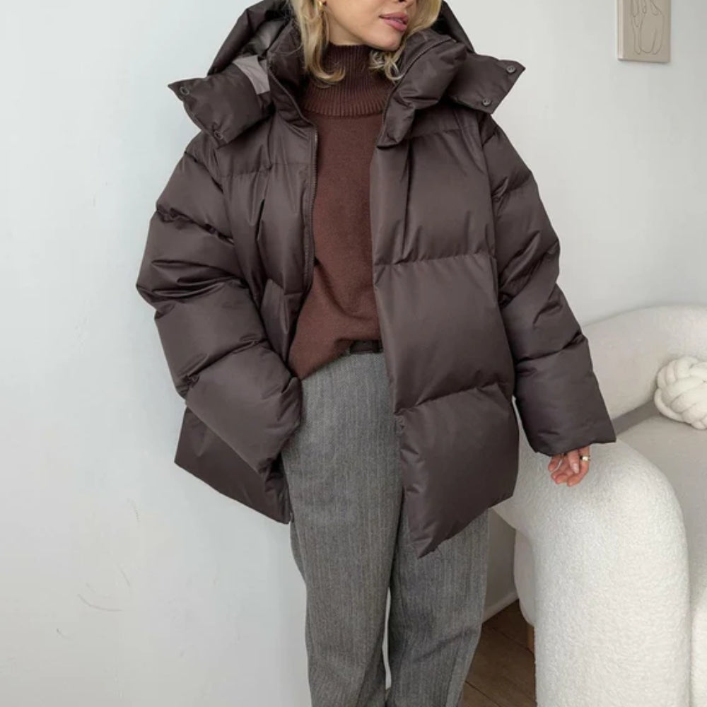 Dame-Puffer-vinterjakke – Varmer quiltet frakke