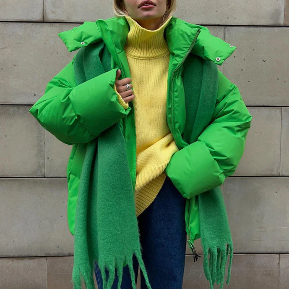 Dame-Puffer-vinterjakke – Varmer quiltet frakke