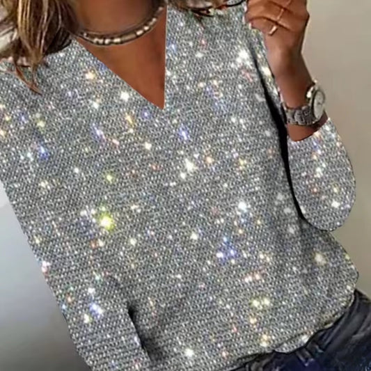 Dame-Pullover-Top - Alsidig V-udskæring til aften garderobe