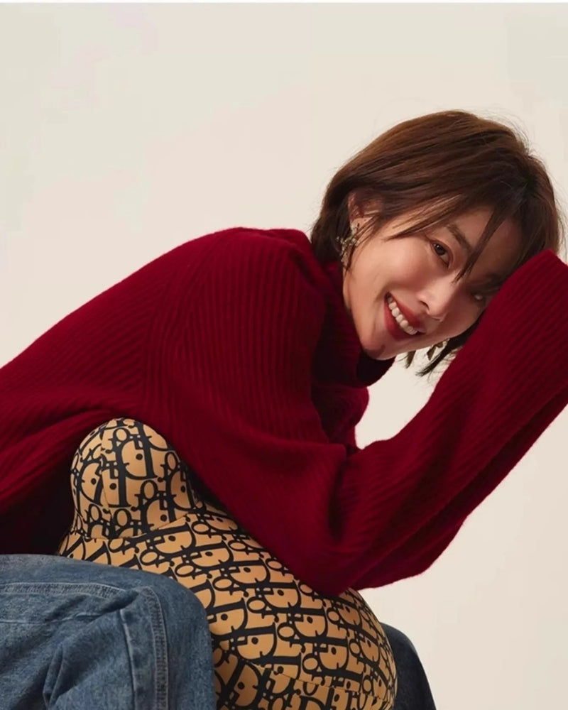 Dame Rollkragenpullover 100% Kashmir – Varmer pullover til efterår og vinter