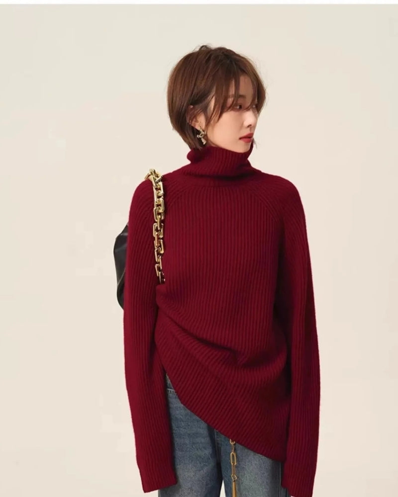 Dame Rollkragenpullover 100% Kashmir – Varmer pullover til efterår og vinter